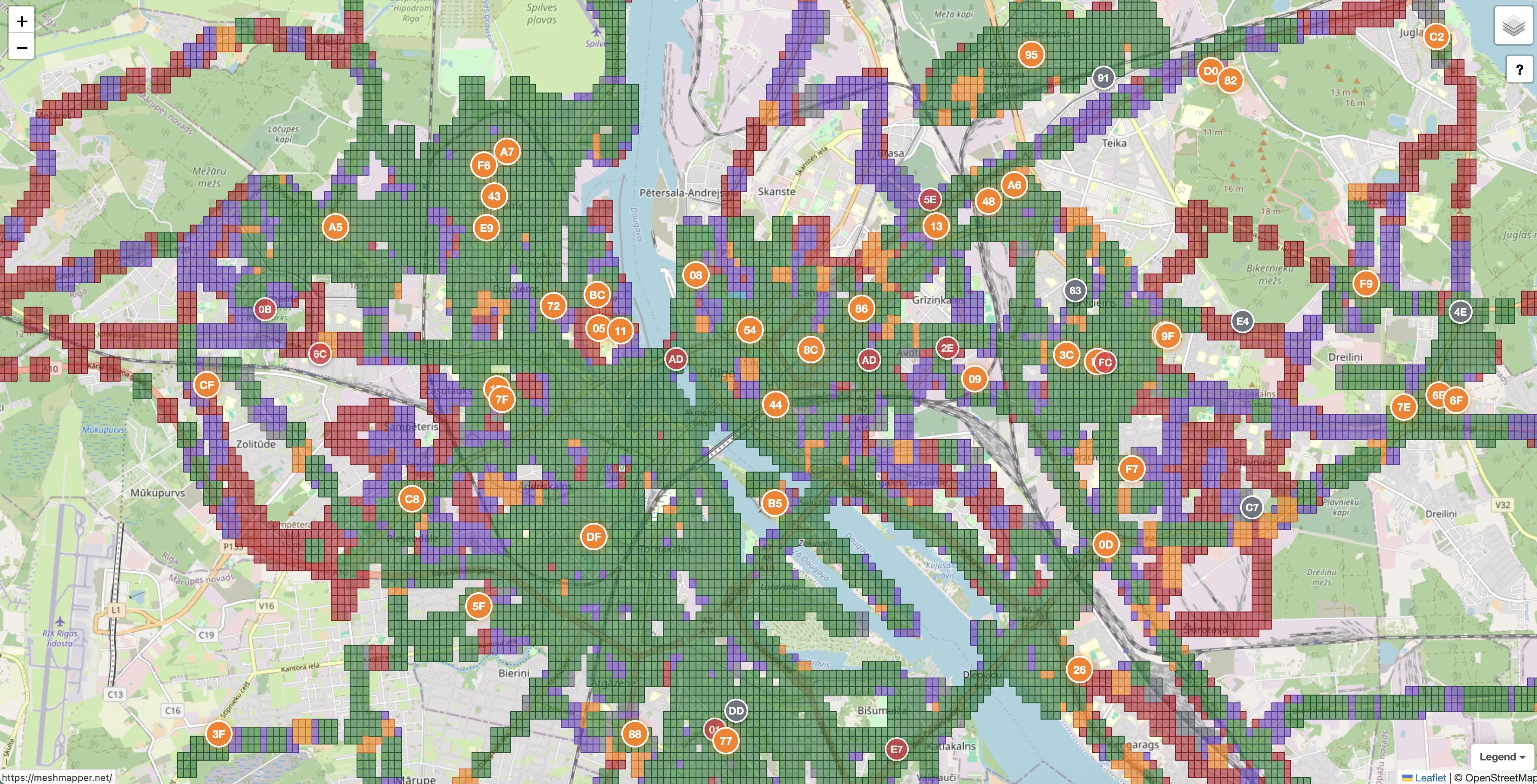 LoRa mesh pārklājums Rīgā