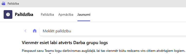 Automātiskais tulkojums par to, ka logus var padarīt piespraustus "Always on top", saka - "Vienmēr esiet labi atvērts Darba grupu logs"